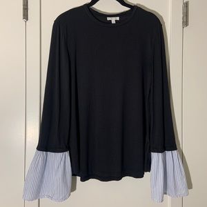 FREE WITH BUNDLE abound long sleeve knit woven cuff blouse